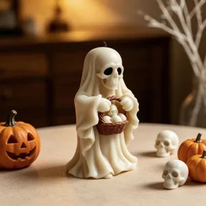 Halloween 3D Φάντασμα Κρανίο Κερί Καλάθι Τραπέζι Διακόσμηση Σπίτι Άρωμα Διακοσμητικό
