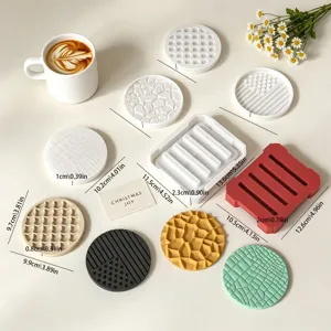 DIY Silicone Mold For Coaster And Storage Box Base Geometric Fish Scale Diamond Plaster Resin Craft Making Mold