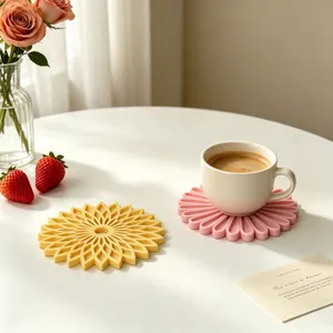 Moule de sous-verre en silicone fleur style ins marguerite mandala tapis de table