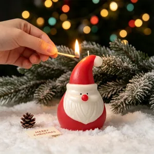 Christmas Santa Claus candle 3D aromatic wax handmade holiday home party decoration gift