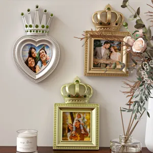 European style crown photo frame silicone mold, vintage heart and square resin mold for DIY.