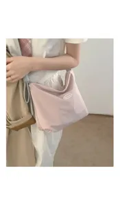Women casual hobo shoulder bag trendy Korean style canvas underarm tote bag daily use