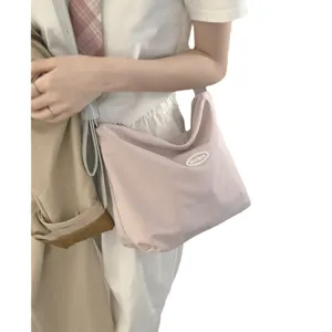 Women casual shoulder bag underarm canvas tote stylish pink daily handbag purse travel fashion