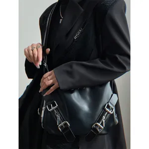 Women's Fashion Backpack Casual PU Leather Tote Bag Multifunctional Dark Style Urban Minimalist School Daypack