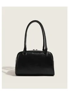 Sac bowling noir minimaliste sac sous les bras rétro élégant sac à main de banlieue chic