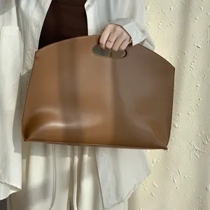 Minimalist PU Leather Laptop Sleeve Briefcase For Women Business Commuting Lightweight Handbag Computer Bag