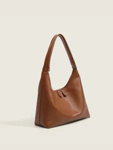 Sac à épaule en cuir souple pour femme, style coréen rétro minimaliste sac fourre-tout grande capacité.
