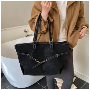 Grote shopper tas met matte textuur, stijlvolle schoudertas voor dames dagelijks gebruik.