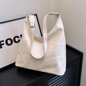 Stylish soft PU leather large shoulder bag, casual slouchy tote and crossbody bag for women.