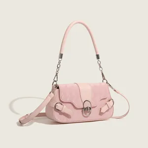 Pink diamond quilted shoulder bag for women with chic metal lock and trendy design.