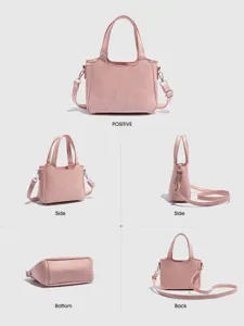Pink multi-angle women shoulder bag casual tote daily commuter handbag stylish purse