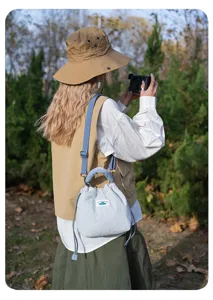 Japanese style quilted mirrorless camera bag, casual shoulder crossbody photography bag for women