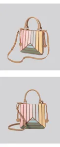Color-block shoulder handbag stylish tote bag for women daily commute and casual shopping.