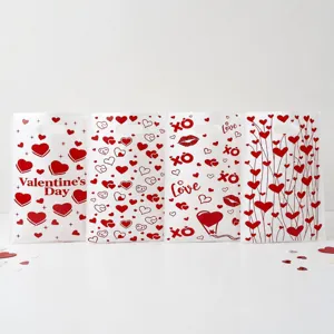 Valentijnsdag Plastic Cadeauzakjes Romantisch Rood Wit Hart Print Feest Bedankjes Zakjes Voor Bruiloft Verjaardag Decoratie