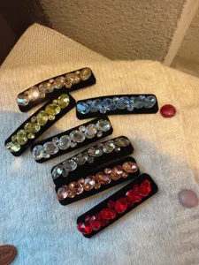 Pinces à cheveux rétro en velours strass pour femmes pinces scintillantes style
