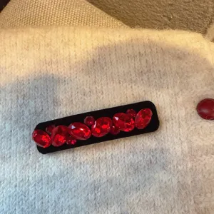 Pince à cheveux BB en velours rétro strass rouges, barrette cristal brillante femme.