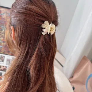 Koreanischer milchweisser Blumen Perlen Haarspange kleine Haarklammer süsser Haarschmuck Alltag