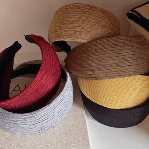 Vintage Pleated Fabric Headband Wide Hair Hoop Minimalist Casual Hair Accessories For Women Daily Hair Styling Headwear