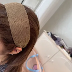 Retro wide pleated fabric headband elegant minimalist hair hoop casual summer hair accessory