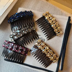 Peigne à Cheveux en Strass de Mode Insertion Élégante Pince à Cheveux Brillante pour Frange Accessoires Cheveux Vintage Femmes