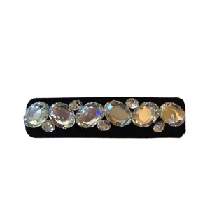 Retro pince à cheveux BB en velours noir et strass, barrette scintillante pour femmes et filles.