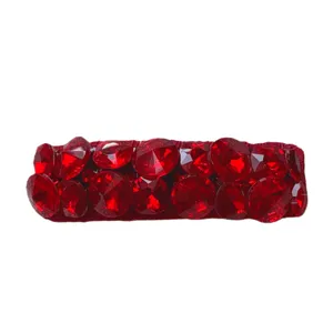 Rode strass vierkante haarspeld zoete snap zijkant haar accessoire voor vrouwen nieuwjaar