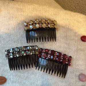 Ensemble peignes à cheveux strass, cristaux scintillants pour femmes, élégants accessoires coiffure.