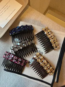 Magnifique ensemble de peignes à cheveux en strass pour femmes, superbes accessoires.