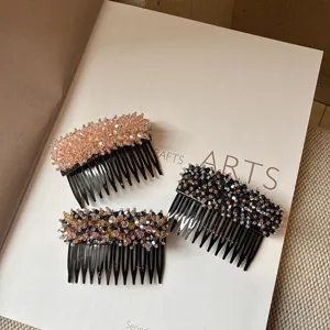 Style Coréen Peigne à Cheveux en Strass Cristal Épingle à Cheveux Inversée Accessoires de Cheveux Floraux Élégants Pour Femmes Filles Coiffure
