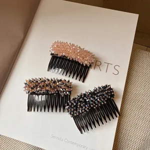Set de peignes à cheveux perles de cristal, pinces élégantes pour femmes et usage quotidien.