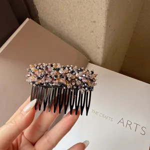 Exquis peigne à cheveux en cristal épingle décorative strass brillant accessoire élégance