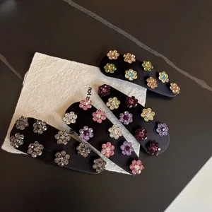 Retro Satin Rhinestone Flower BB Hair Clip Elegant Fabric Side Hairpin For Women Girls Hair Accessories