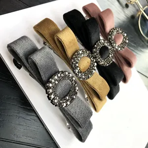 Velvet bow rhinestone hair clip spring clip elegant vintage hair accessories for women girls