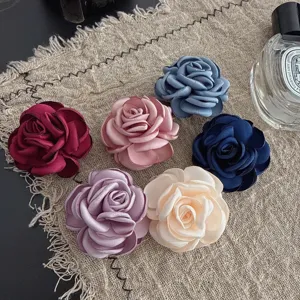 Fashion Fabric Camellia Flower Brooch Elegant Vintage Suit Jacket Corset Pin Headwear Accessories Women Jewelry