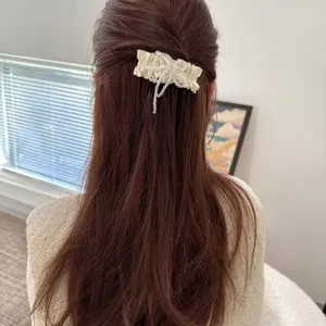 Korean crystal flower hair comb elegant side broken hair styling sparkling beaded hair clip