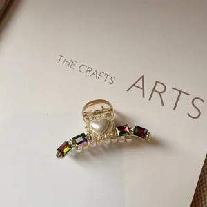 Fashion rhinestone pearl hair claw clip elegant hair accessory for daily women styling