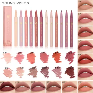 YOUNG VISION 12 Couleurs Mat Liquide Crayon à Lèvres Imperméable Longue Tenue Maquillage