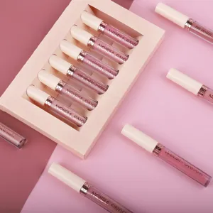 YOUNG VISION 6 pieces matte liquid lipstick gift set with long-lasting velvet finish.