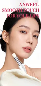 Lip balm detail closeup view showcasing smooth texture and hydrating application on lips for care.