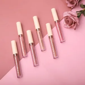 Close-up detail shot of Young Vision matte liquid lipstick set, featuring smooth texture.