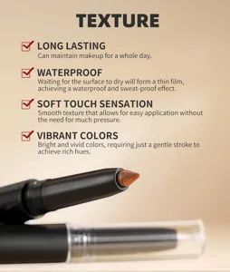 Close-up detail of the shimmering bronze rotating eyeshadow stick texture and smooth finish.