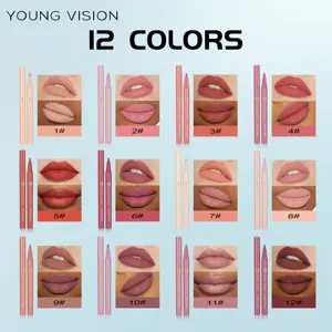Young Vision 12 couleurs crayon à lèvres liquide mat rouge à lèvres imperméable nude