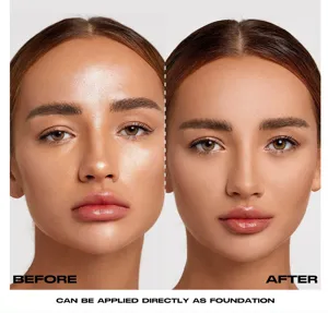 Foundation powder compact with smooth texture for flawless skin tone correction and setting.