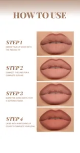 Detalle de aplicación del lápiz labial guía paso a paso primer plano maquillaje preciso.