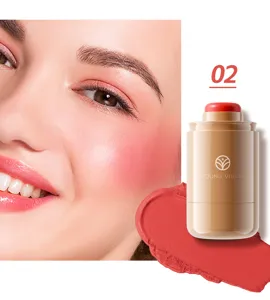 YOUNG VISION pocket cream blush stick for lips and cheeks, matte finish, shade 02 pink.