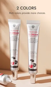 Vue détaillée des tubes de crème CC Young Vision montrant la correction des couleurs et la
