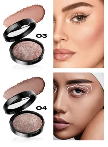 YOUNG VISION 4-color baked marbled blush powder for smooth and natural glowing makeup finish.