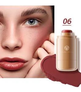 YOUNG VISION matte cream blush stick for lips and cheeks, portable 06 shade makeup.