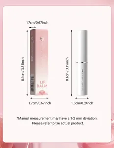 YOUNG VISION moisturizing lip balm box and tube dimension size chart specification detail