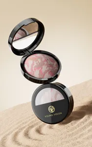 YOUNG VISION marble baked highlighter powder, silky smooth formula for radiant glowing makeup look.